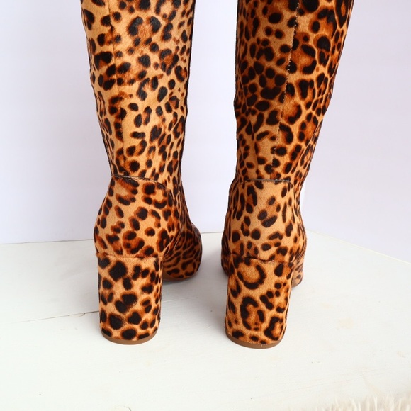 Gianni Bini Jellenia Leopard Print Haircalf Boots - Picture 13 of 14